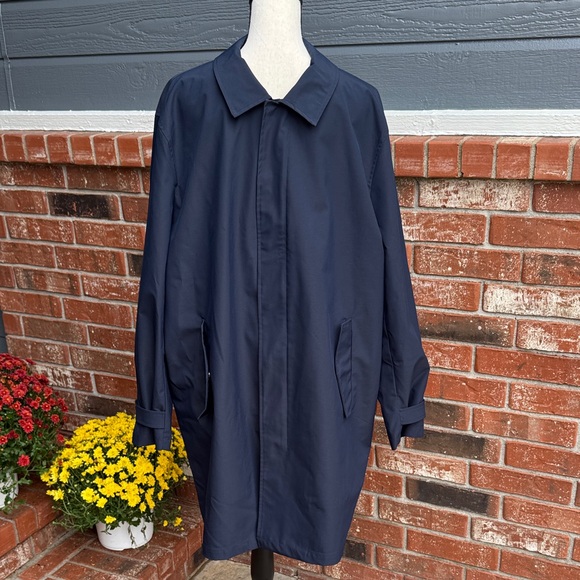 Michael Kors Blue Classic Fit Raincoat Overcoat Trench Men's Size Large - Picture 1 of 11